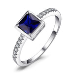 Perfect Square Sapphire 925 Sterling Silver RingRing6