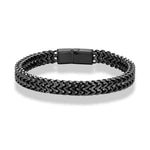 8MM Blue Stainless Steel Curb Chain BraceletBlack19cm