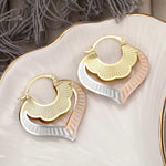 Three-tone Design Love Drop Earrings for Women