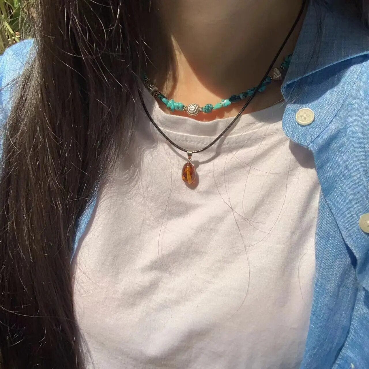 Natural Amber Pendant NecklaceNecklace