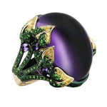 Retro Big Oval Purple Zircon Ring for Women