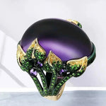 Retro Big Oval Purple Zircon Ring for Women