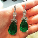 Luxury Green Crystal Drop Earrings – Women's Anniversary GiftE1657