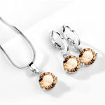 925 Sterling Silver Crystal Set – Necklace & Earringschampagne