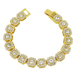 Wide Ice Chain Bracelet – 13MM18K Gold21CM-8in