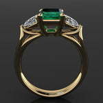 Bague Diamant Bizuteria Anillos De Pure Emerald Gemstone 14k Gold Ring