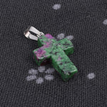 1pcs Fashion Natural Stone Pendant Only CrossEpidote