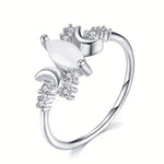 Women's Chic Vintage Ring – Moon & Leaf BandH49611