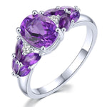Natural South Africa Amethyst Silver Rings 2.5 Carats Deep Purple Gemstone6