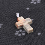 1pcs Fashion Natural Stone Pendant Only CrossYellow Crazy Agate