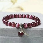 Natural Cat Eye Stone Bracelet Charm Women Opal Beaded Bracelets