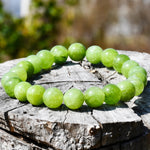 Green Peridot Round Beaded Bracelet Bohemian Women's Surf Vacation Daily Handmade JewelryGreen