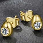 18K Gold Plated Teardrop Moissanite Stud Earrings