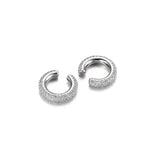 Round C-Shaped Zirconia Clip-On Earrings – Gold/Silver, No Piercing