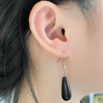 Natural Stone Dangle Earrings For Women Drop Pendant Apatite Speckled Stone Stainless Steel Earrings Wedding Jewelry WholesaleBlack Agate