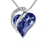 Birthstone Heart Birthday Gift Rhinestoneblue