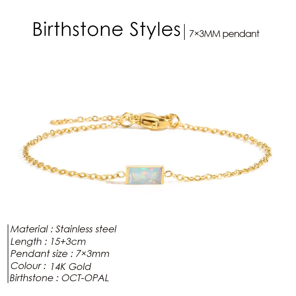 Birthstone Bracelet Sparkling Rhinestone BangleYS36100-October15 Extend 3CM
