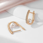 Women's Pearl Earrings Sparkling Natural Zircon