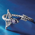 WOSTU 925 Sterling Silver Pisces Zodiac Open Ring Aries Sagittarius Cancer Lucky for Women Birthday Fine Jewelry Gift