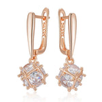 Square Drop Earrings for Women Fashion 585 Rose GoldH2023