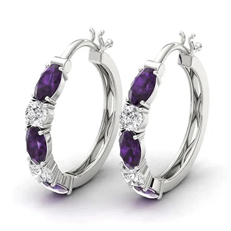 925 Sterling Silver CZ Hoop Earrings for Women65865