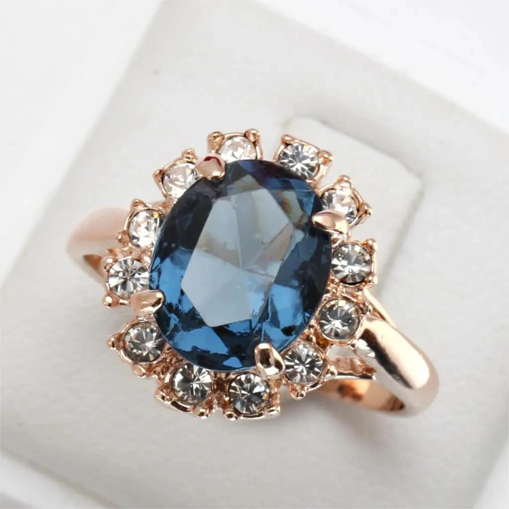 Elegant Green Crystal Ring for Women – ZHOUYANG R088Sapphire6.5