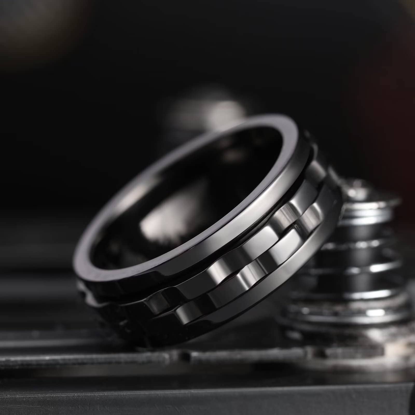 Titanium Steel Rotating Fidget Ring For MenMen's Ring