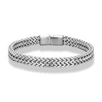 8MM Blue Stainless Steel Curb Chain BraceletSilver23cm