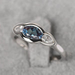 Delicate Cubic Zirconia Blue Noble Ring