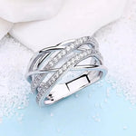 European-Style Multi-Layer Zircon Ring for Women