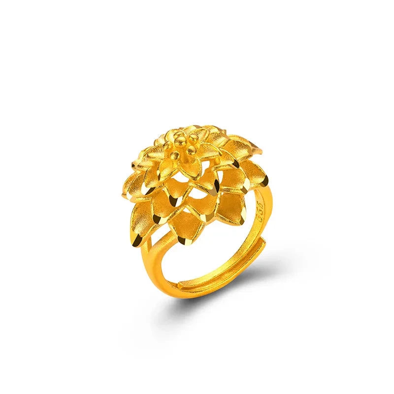 Gold Bloom Flower Ring for WomenRG5157resizable