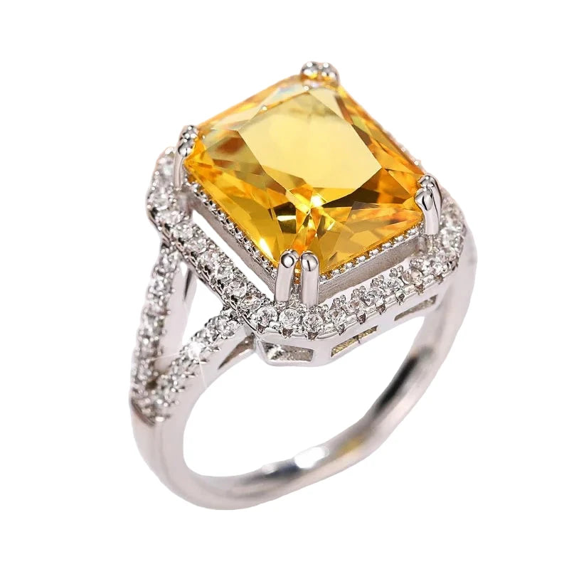Bold Yellow CZ Ring for Women