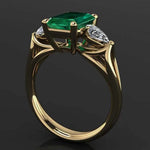 Bague Diamant Bizuteria Anillos De Pure Emerald Gemstone 14k Gold Ring