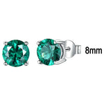 925 Sterling Silver Blue Topaz Romantic Earrings for Women'sEmerald-8mm-Earring