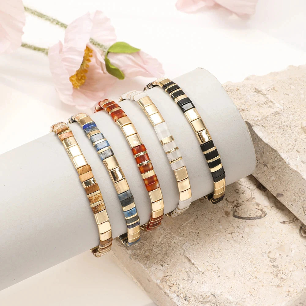 Colorful Miyuki Tile Beads Bracelet