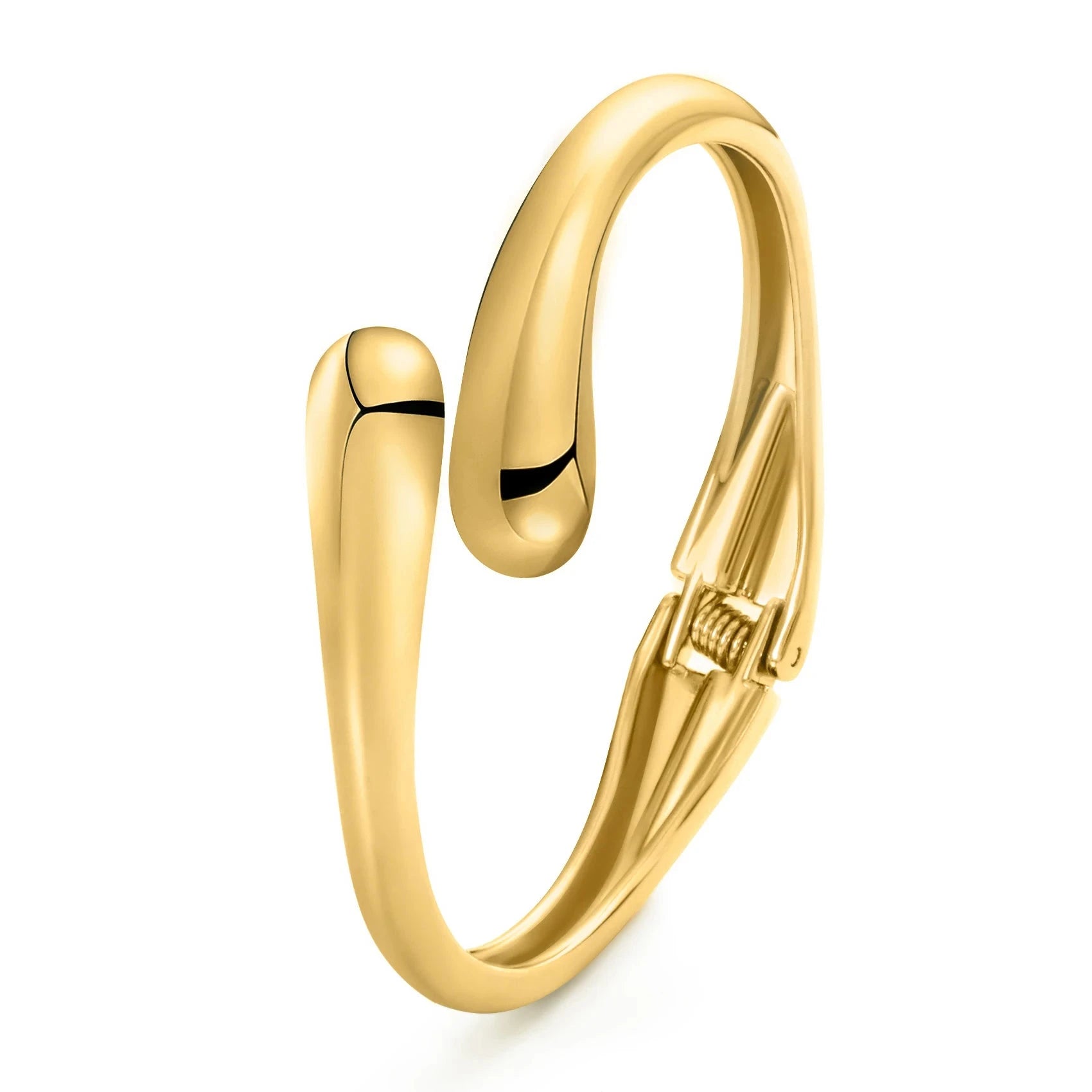 Elegant Gold Color Waterdrop Spiral Bangle BraceletWaterdrop B