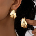 Gold Double Layer Circle Hoop Earrings for Women