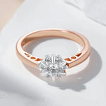 585 Rose Gold Shiny Silver Color Crystal Rings For Women
