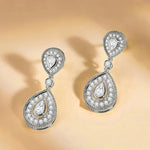 Gold CZ Teardrop Earrings for Women