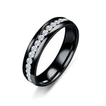 Fashion Crystal Titanium Steel Couple Rings - Wedding BandsDG040211