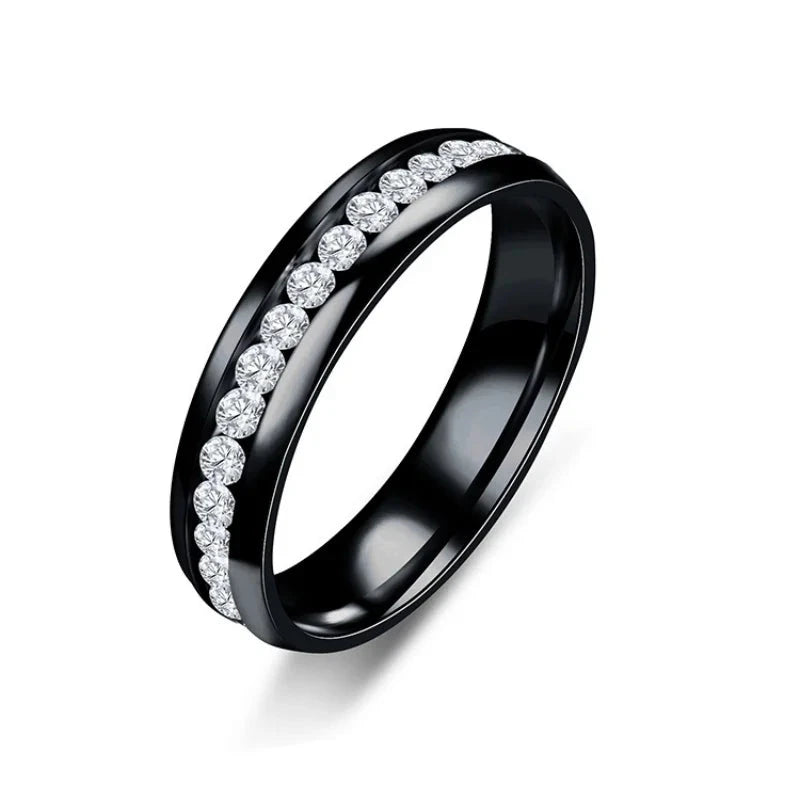 Fashion Crystal Titanium Steel Couple Rings - Wedding BandsDG040211