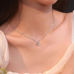 Women's Necklace Super Sparkly Moissanite Pendant Necklace