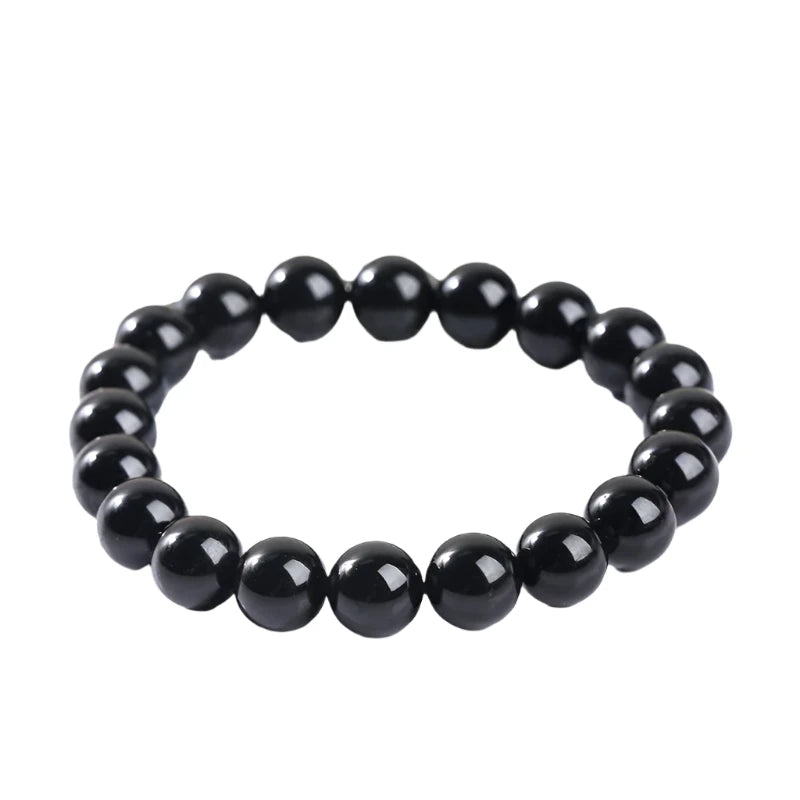 Pulsera Fashion Black Tourmaline Bead Bracelets Women Healing Crystals Yoga Meditation