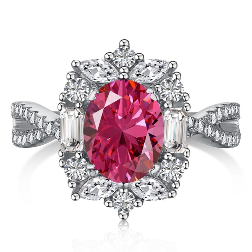 Oval Cut Ruby 925 Sterling Silver RingRing6