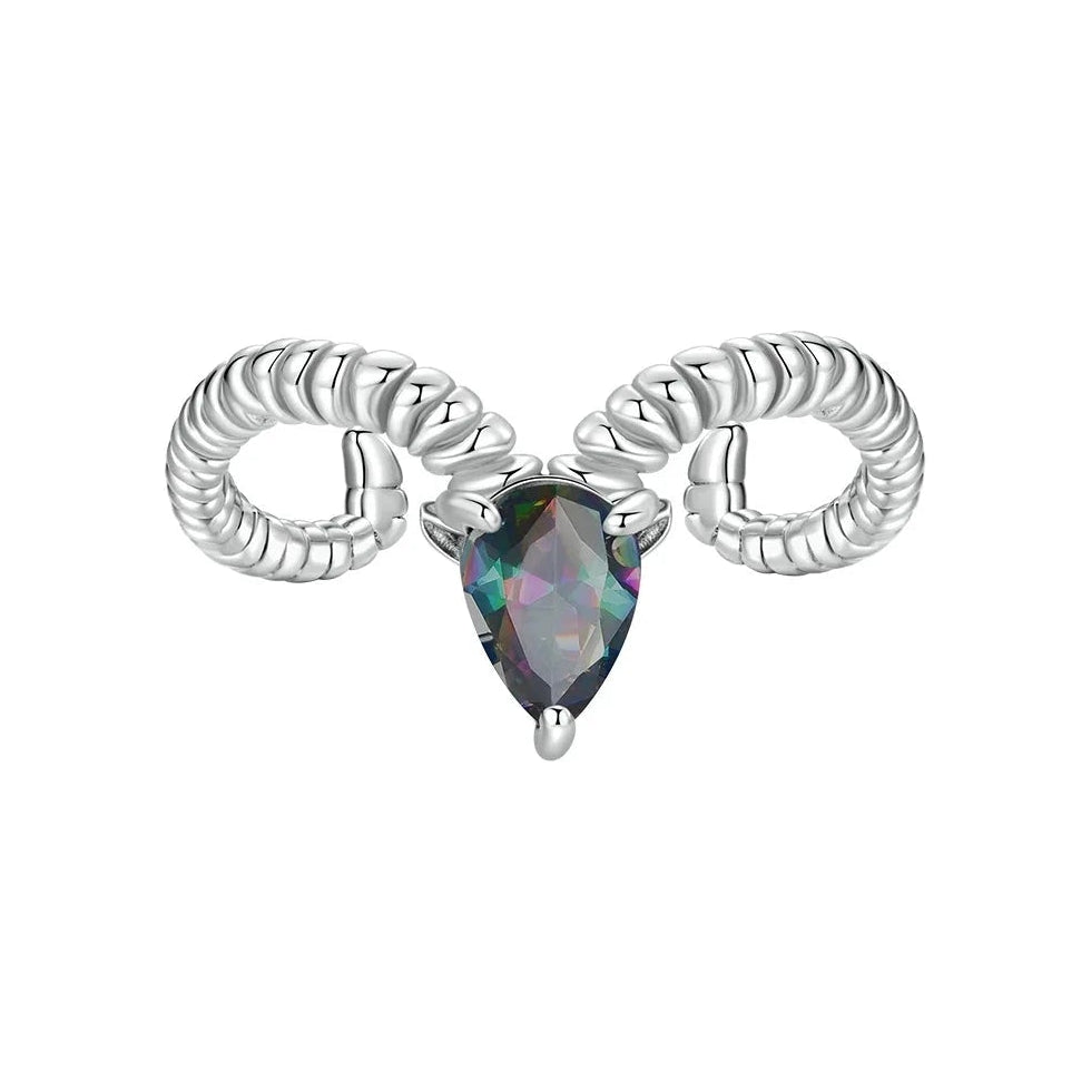 WOSTU 925 Sterling Silver Pisces Zodiac Open Ring Aries Sagittarius Cancer Lucky for Women Birthday Fine Jewelry GiftFIR1149-E