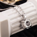 925 Silver Crystal Zircon Necklace for Women