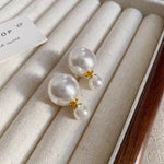 2024 New Classic Small Heart Champagne Pearl Stud Earrings Korean Fashion Jewelry Wedding for Womans Party Luxury AccessoriesHE16861-1