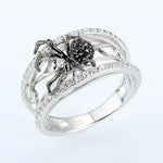 Dazzling Crystal Black Spider Rings for Women