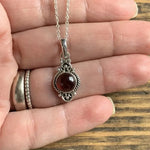 Gorgeous Carved Bohemian Garnet Pendant Necklace