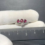Handmade Natural Garnet Ring Oval Stone Female Rings